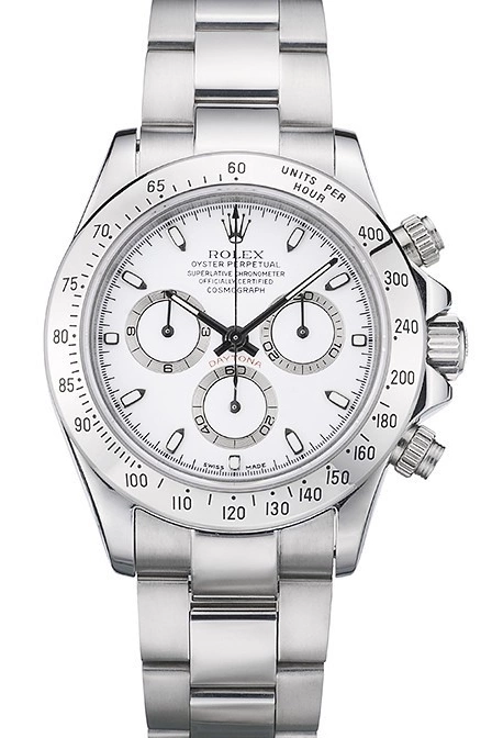 Aaa replica 80297 White Steel Daytona Rolex Swiss Bracelet Stainless Dial 0627